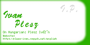 ivan plesz business card